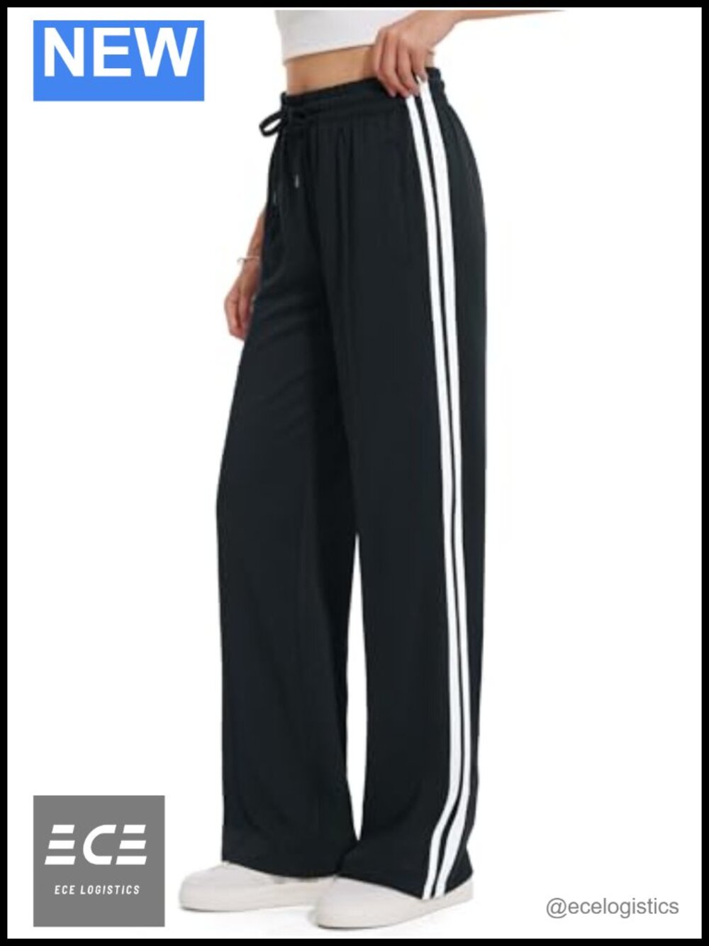 Women's Warm-Up Track Pants Loose Straight Leg Joggers with Pockets